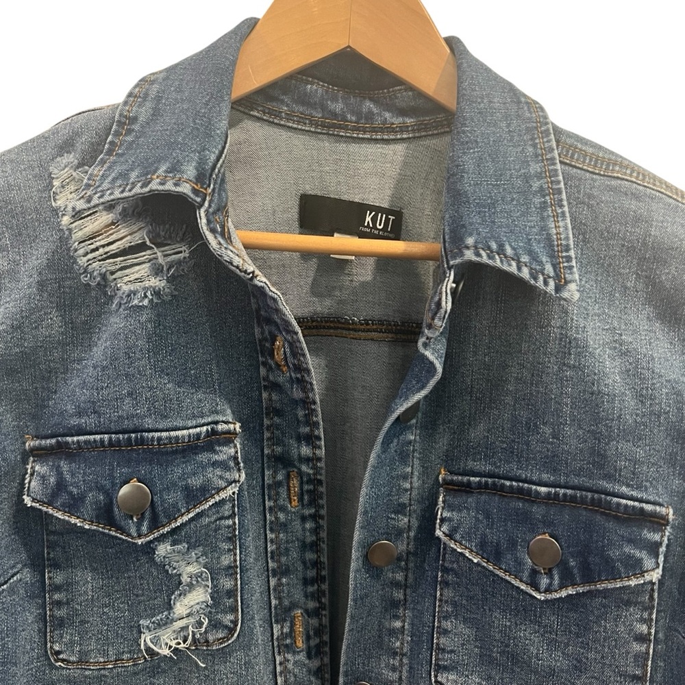 Kut From the Kloth Blue Denim Shirt Jacket